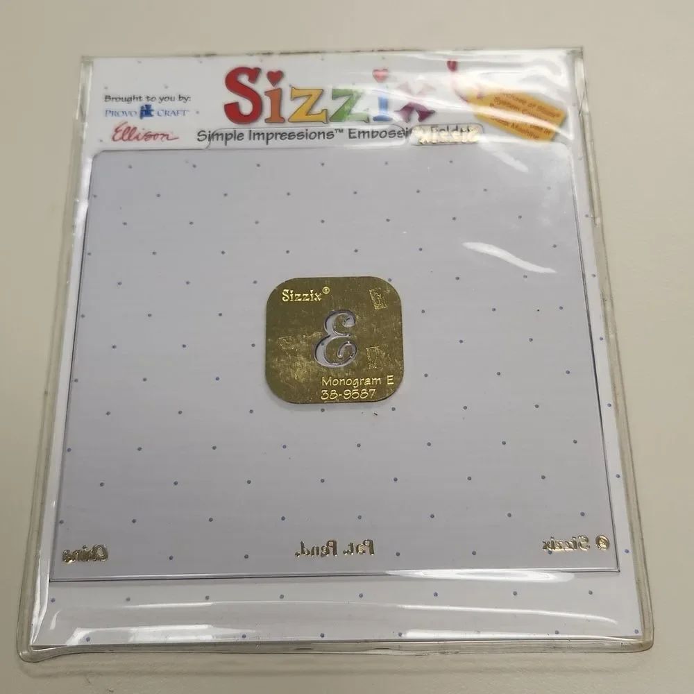 Sizzix Embossing Folder Monogram E - Picture 2 of 2